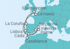 Itinerario del Crucero Francia, España, Marruecos, Portugal TI - MSC Cruceros