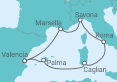 Itinerario del Crucero Lo mejor del Mare Nostrum  - Costa Cruceros