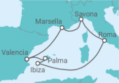 Itinerario del Crucero Pasión Mediterránea  - Costa Cruceros