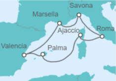 Itinerario del Crucero Italia, Francia, España - Costa Cruceros