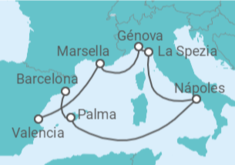 Itinerario del Crucero Francia, Italia, España - MSC Cruceros