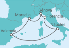 Itinerario del Crucero Italia, España - MSC Cruceros