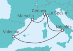 Itinerario del Crucero España, Francia, Italia - MSC Cruceros