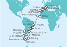 Itinerario del Crucero Vuelta al mundo - Oceania Cruises