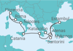 Itinerario del Crucero Turquía, Grecia, Italia - NCL Norwegian Cruise Line