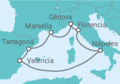 Itinerario del Crucero España, Francia, Italia TI - MSC Cruceros
