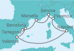 Itinerario del Crucero Francia, Italia, España - MSC Cruceros
