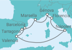 Itinerario del Crucero Francia, Italia, España TI - MSC Cruceros