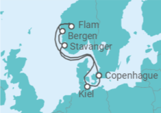 Itinerario del Crucero Tierra de los Vikingos - Costa Cruceros