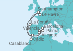 Itinerario del Crucero Francia, España, Marruecos - MSC Cruceros