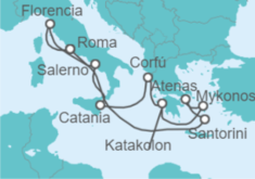 Itinerario del Crucero Grecia, Italia - NCL Norwegian Cruise Line