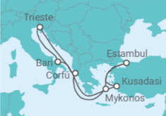 Itinerario del Crucero Turquía, Grecia, Italia - MSC Cruceros