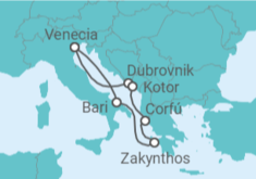 Itinerario del Crucero Italia, Croacia, Montenegro, Grecia - MSC Cruceros