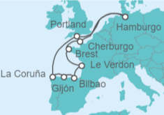 Itinerario del Crucero España y Francia - AIDA
