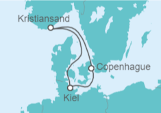 Itinerario del Crucero Minicrucero a Kristiansand y Copenhague - AIDA