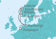 Itinerario del Crucero Holanda, Alemania y Noruega - AIDA