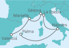 Itinerario del Crucero Francia, Italia - MSC Cruceros