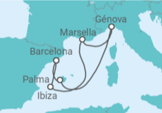 Itinerario del Crucero España, Italia, Francia - MSC Cruceros