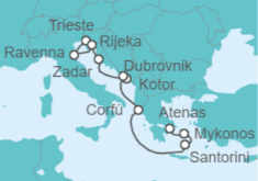 Itinerario del Crucero De Triestre (Italia) a Pireo (Atenas) - NCL Norwegian Cruise Line