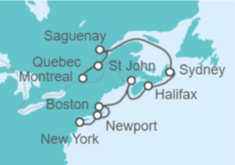 Itinerario del Crucero De Montreal a Nueva York  - Regent Seven Seas