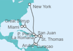 Itinerario del Crucero Curazao y Aruba - NCL Norwegian Cruise Line