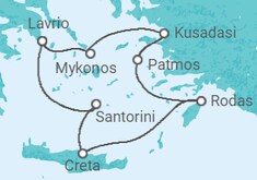Itinerario del Crucero Atenas y el azul de las Islas Griegas - Celestyal Cruises