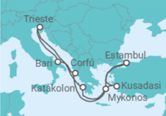 Itinerario del Crucero Italia, Grecia, Turquía - MSC Cruceros