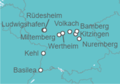 Itinerario del Crucero Desde Basilea (Suiza) a Bamberg, Alemania - AmaWaterways