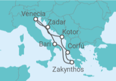 Itinerario del Crucero Montenegro, Grecia, Italia - MSC Cruceros