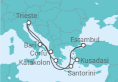 Itinerario del Crucero Grecia, Turquía, Italia - MSC Cruceros