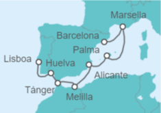 Itinerario del Crucero España, Francia - Oceania Cruises
