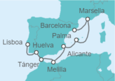 Itinerario del Crucero Iluminación Ibérica - Oceania Cruises