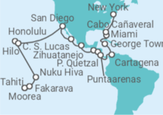 Itinerario del Crucero Estrellas del Pacífico y el Caribe - Oceania Cruises