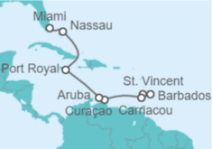 Itinerario del Crucero Curaçao, Aruba, Bahamas - Oceania Cruises