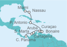 Itinerario del Crucero Panamá, Colombia, Aruba, Curaçao, Bahamas - Oceania Cruises