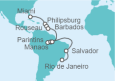 Itinerario del Crucero Desde Miami (EEUU) a Río de Janeiro (Brasil) - Oceania Cruises