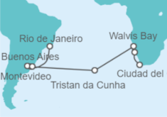 Itinerario del Crucero Desde Río de Janeiro (Brasil) a Ciudad del Cabo, Sudáfrica - Oceania Cruises