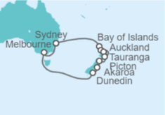 Itinerario del Crucero Nueva Zelanda, Australia - Oceania Cruises