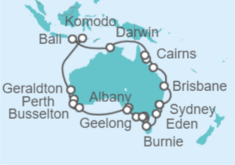 Itinerario del Crucero Australia, Indonesia - Oceania Cruises