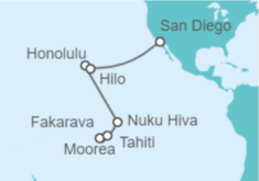Itinerario del Crucero Polinesia Francesa, Estados Unidos (EE.UU.) - Oceania Cruises