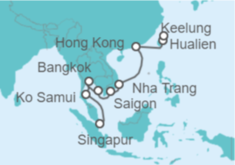 Itinerario del Crucero Reinos dorados del este - Oceania Cruises