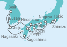 Itinerario del Crucero Desde Kyoto (Osaka) a Tokio - Oceania Cruises