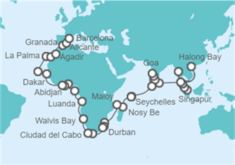 Itinerario del Crucero Vuelta al mundo - Oceania Cruises