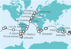 Itinerario del Crucero Vuelta al mundo - AIDA