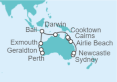 Itinerario del Crucero Maravillas de Australia - Oceania Cruises