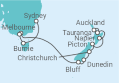 Itinerario del Crucero Desde Auckland (Nueva Zelanda) a Sydney (Australia) - Oceania Cruises