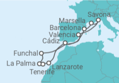 Itinerario del Crucero Islas Canarias - Costa Cruceros