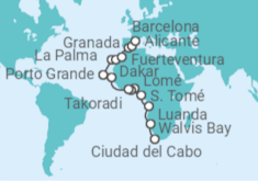 Itinerario del Crucero Navegador de África - Oceania Cruises