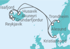 Itinerario del Crucero Noruega e Islandia + Hotel en Reykjavik - NCL Norwegian Cruise Line