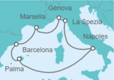 Itinerario del Crucero España, Francia, Italia TI - MSC Cruceros